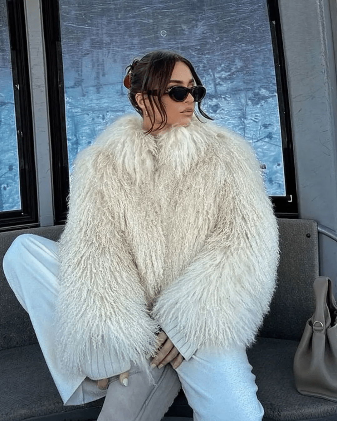 Luella - Women's Coat in Shaggy Faux Fur with Open Front - photo 6