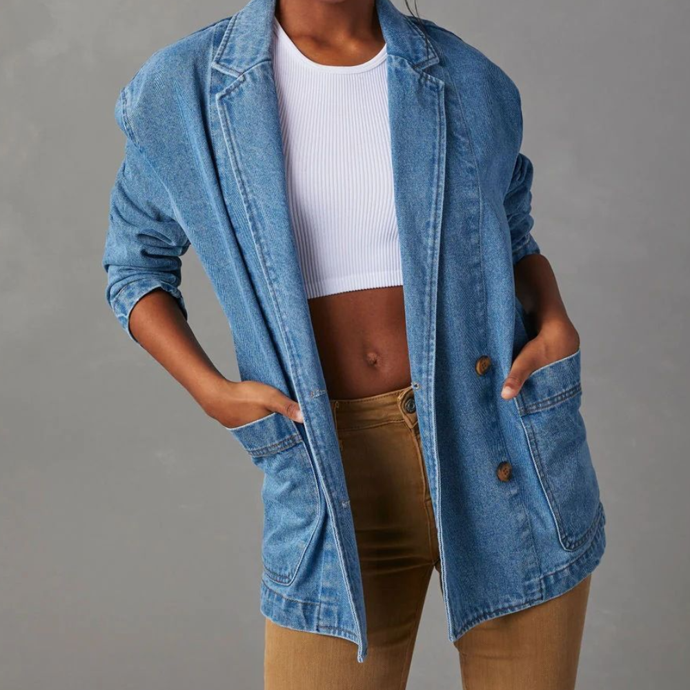 Luella - Women's Longline Denim Blazer Jacket - photo 3