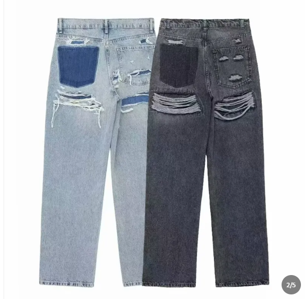 Lulu - Women's Wide Leg Distressed Jeans - photo 11