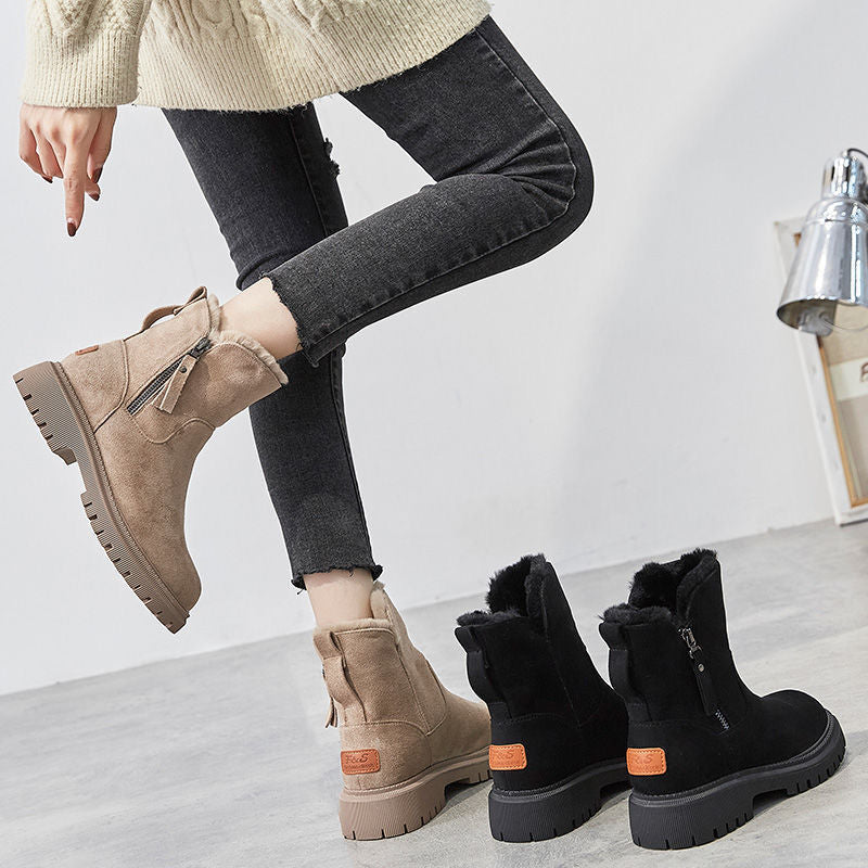 Mabelle - Women's Ankle Boots in Faux Fur with Treaded Sole - photo 10