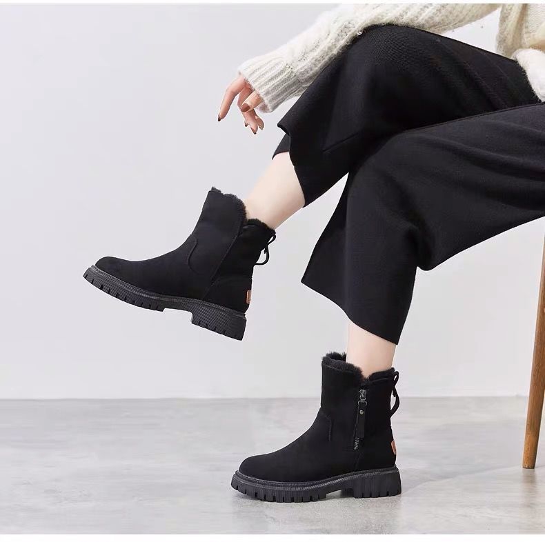 Mabelle - Women's Ankle Boots in Faux Fur with Treaded Sole - photo 9