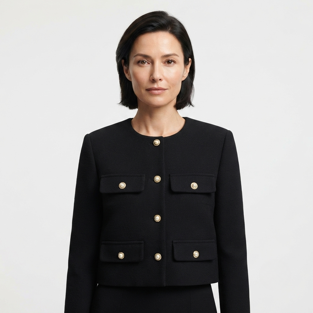 Maeve - Women's Cropped Jacket with Button Front - photo 1