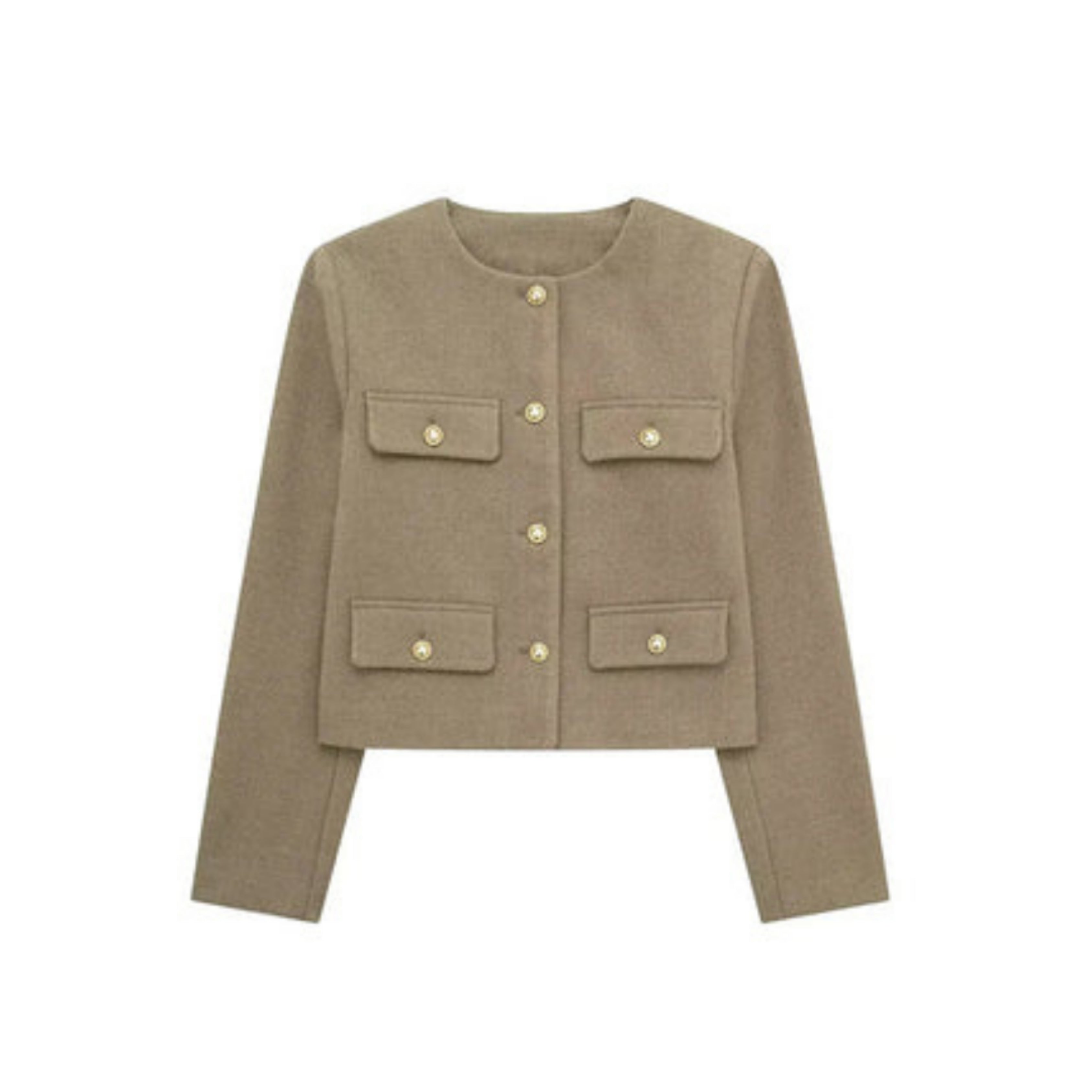 Maeve - Women's Cropped Jacket with Button Front - photo 10