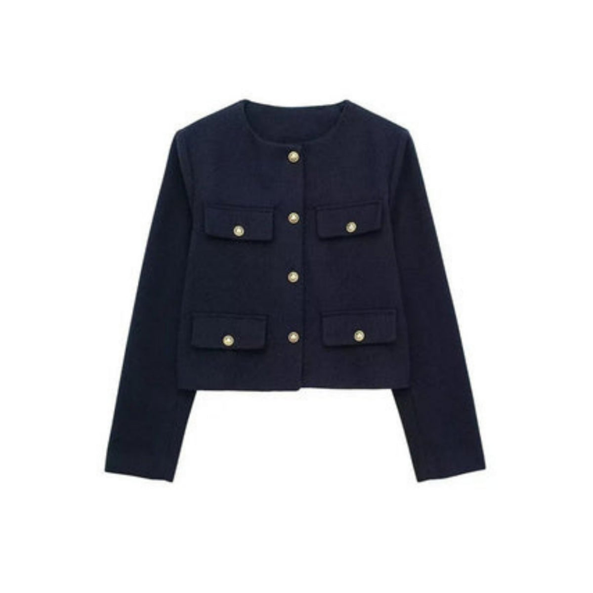 Maeve - Women's Cropped Jacket with Button Front - photo 3