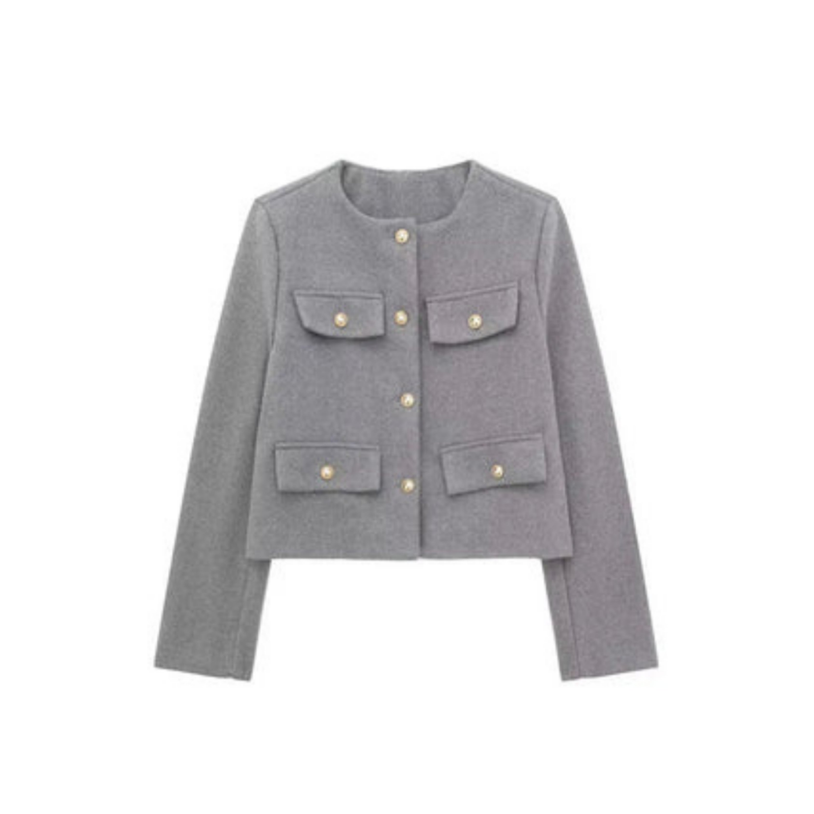 Maeve - Women's Cropped Jacket with Button Front - photo 4