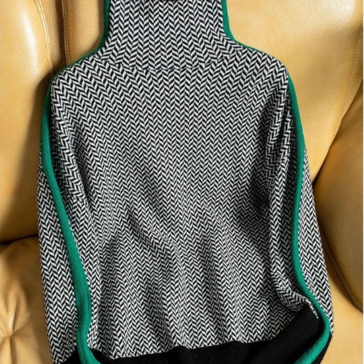 Maeve - Women's Jumper in Stripe with Roll Neck - photo 7