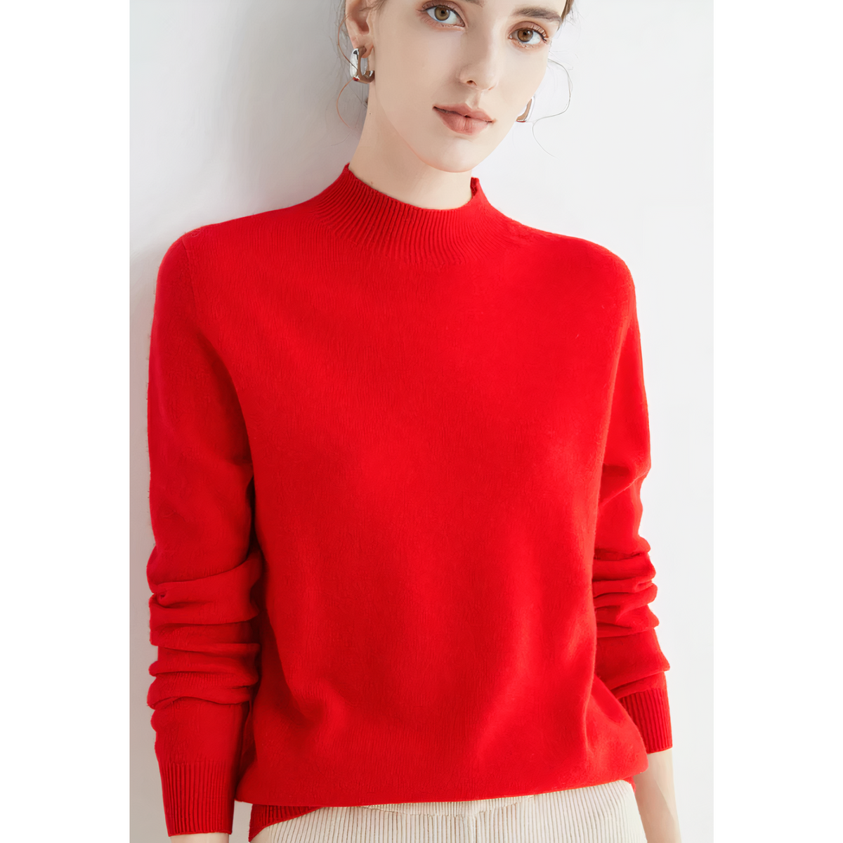 Maia - Women's Relaxed Jumper with Roll Neck - photo 1