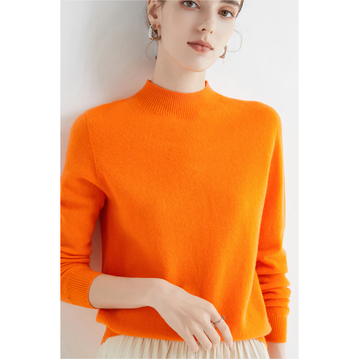 Maia - Women's Relaxed Jumper with Roll Neck - photo 4