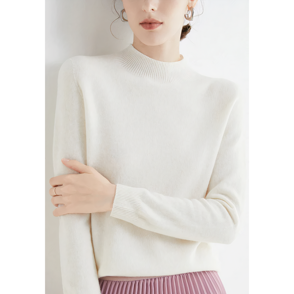Maia - Women's Relaxed Jumper with Roll Neck - photo 5