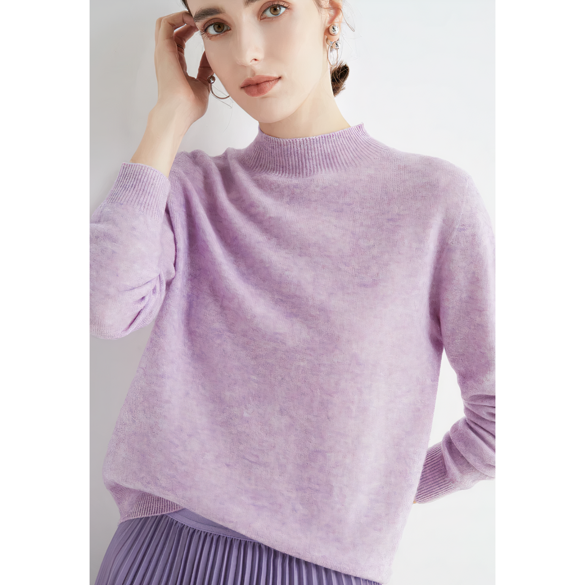 Maia - Women's Relaxed Jumper with Roll Neck - photo 8