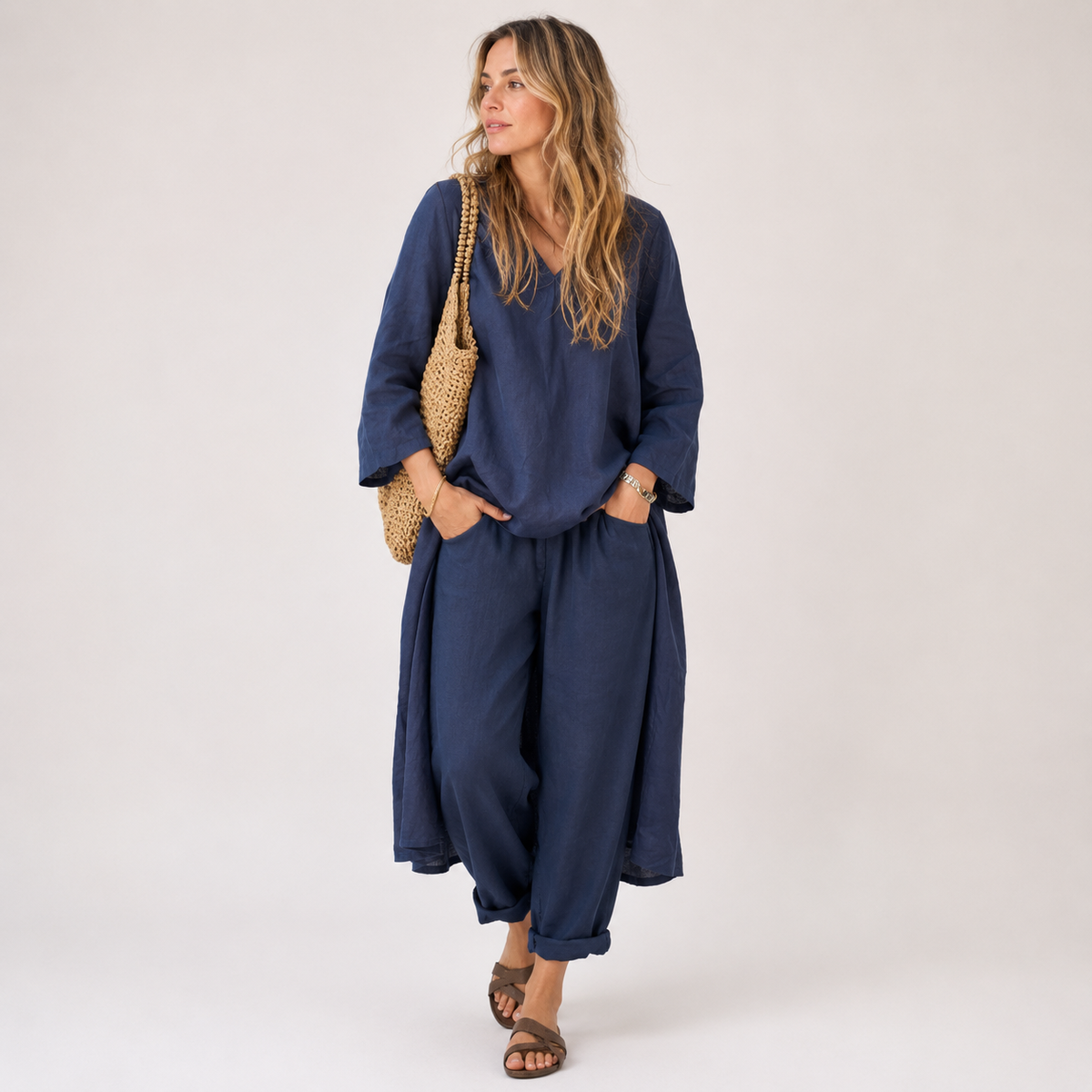 Maia - Women's Relaxed Wide-Leg Two-Piece Set with Trousers - photo 1