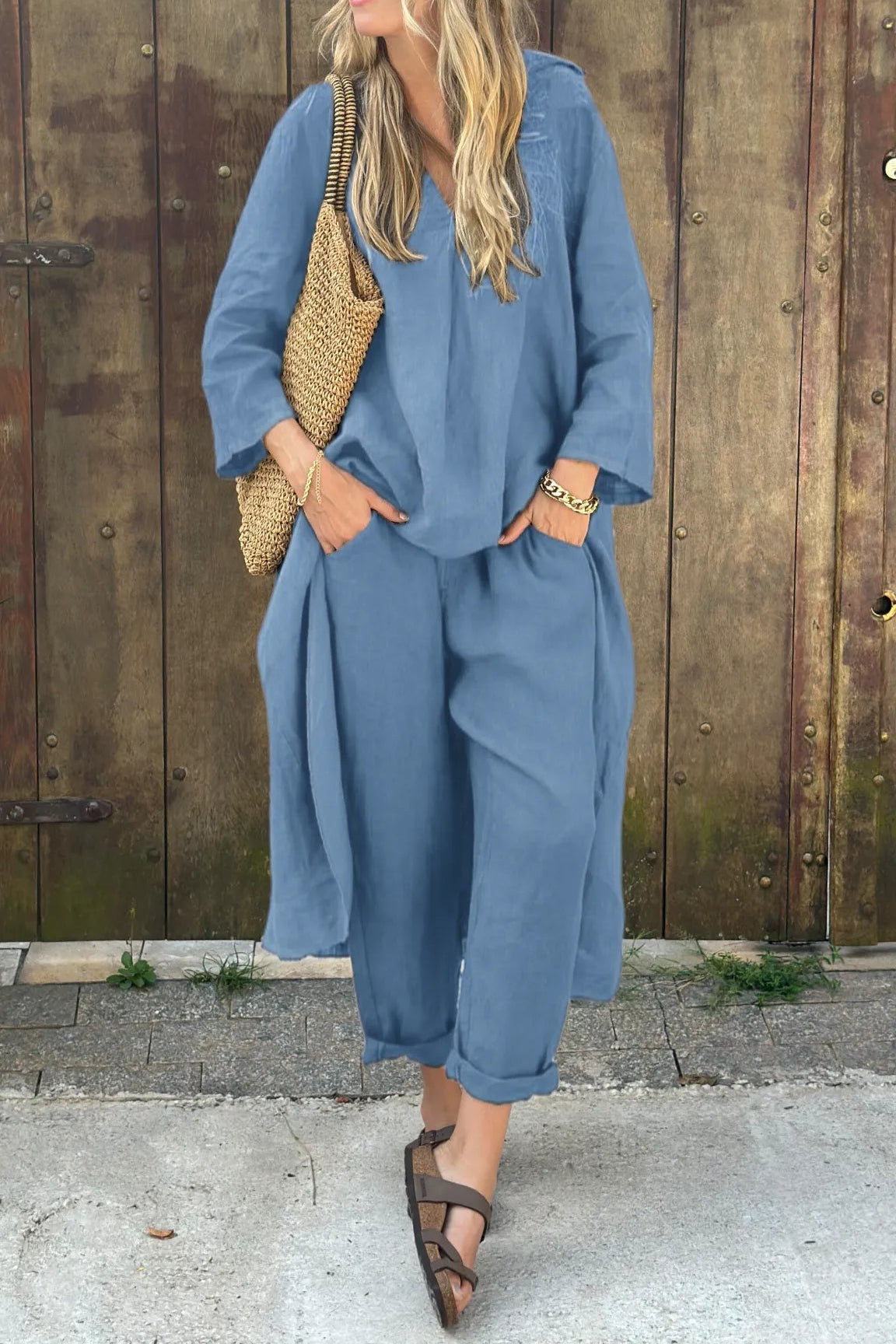 Maia - Women's Relaxed Wide-Leg Two-Piece Set with Trousers - photo 11