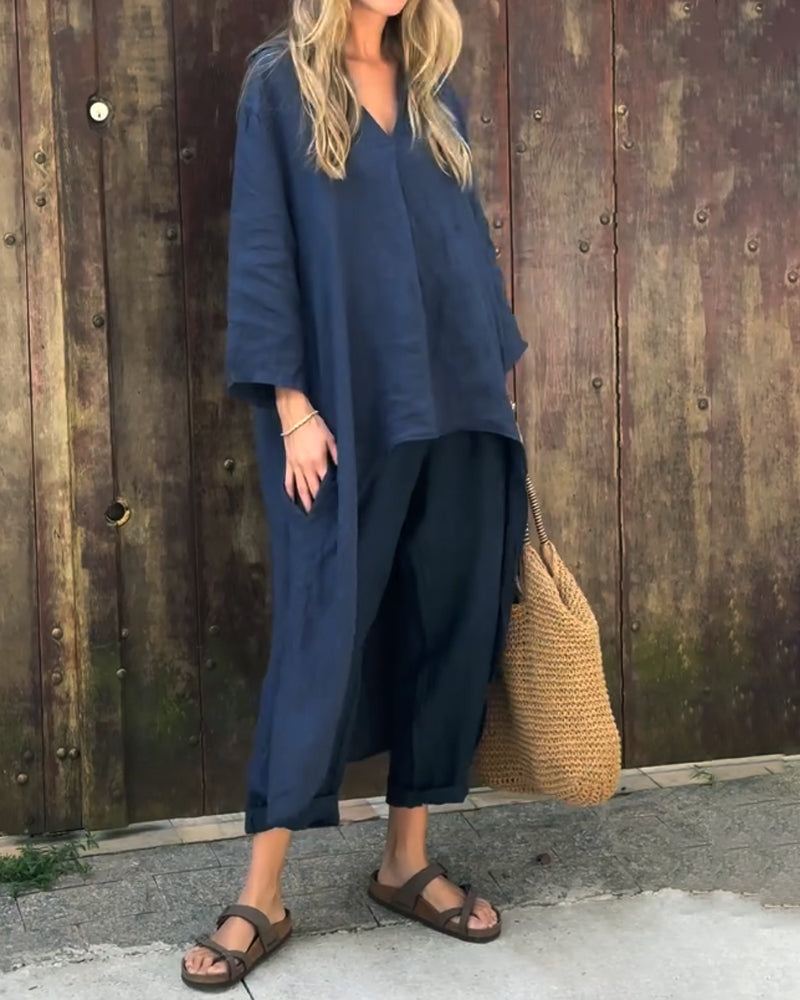 Maia - Women's Relaxed Wide-Leg Two-Piece Set with Trousers - photo 7