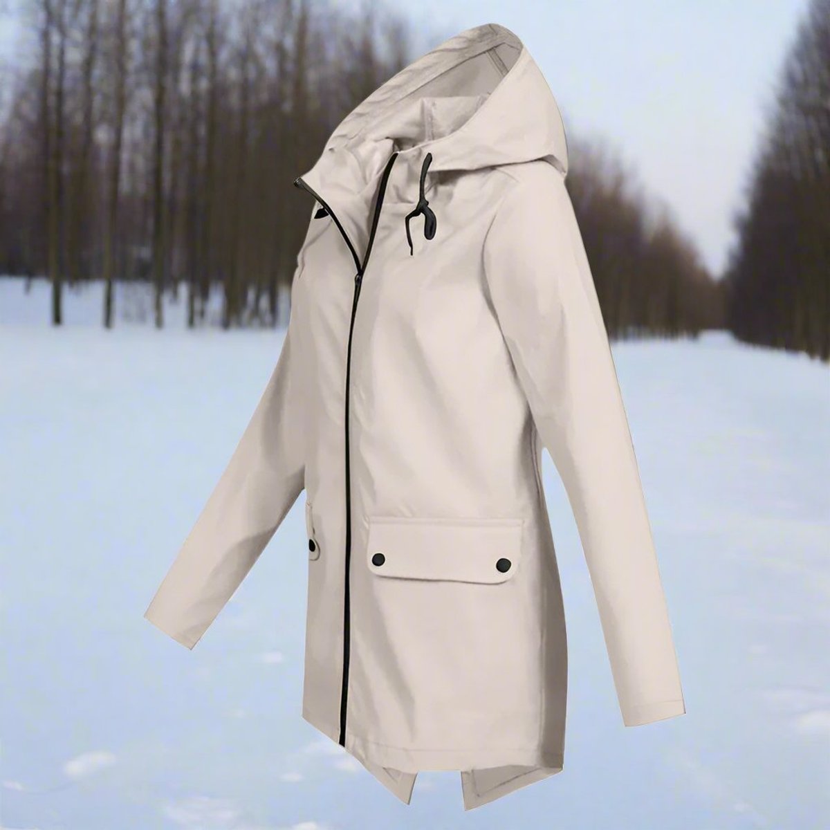 Maren - Women's Waterproof Hooded Rain Jacket Zip-up Longline - photo 1