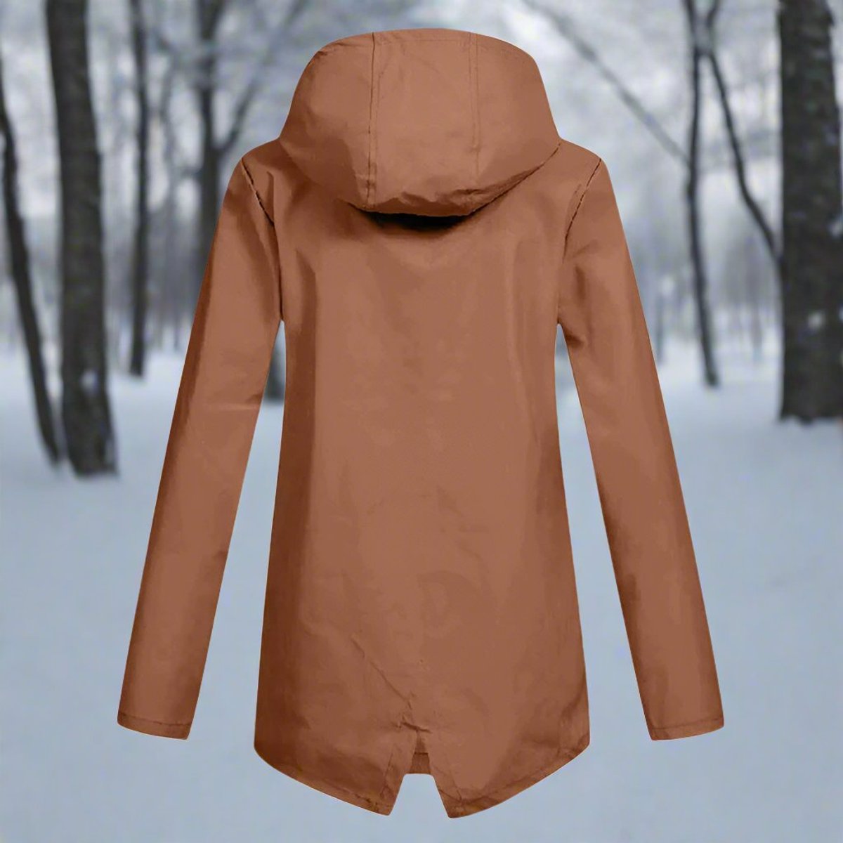 Maren - Women's Waterproof Hooded Rain Jacket Zip-up Longline - photo 6