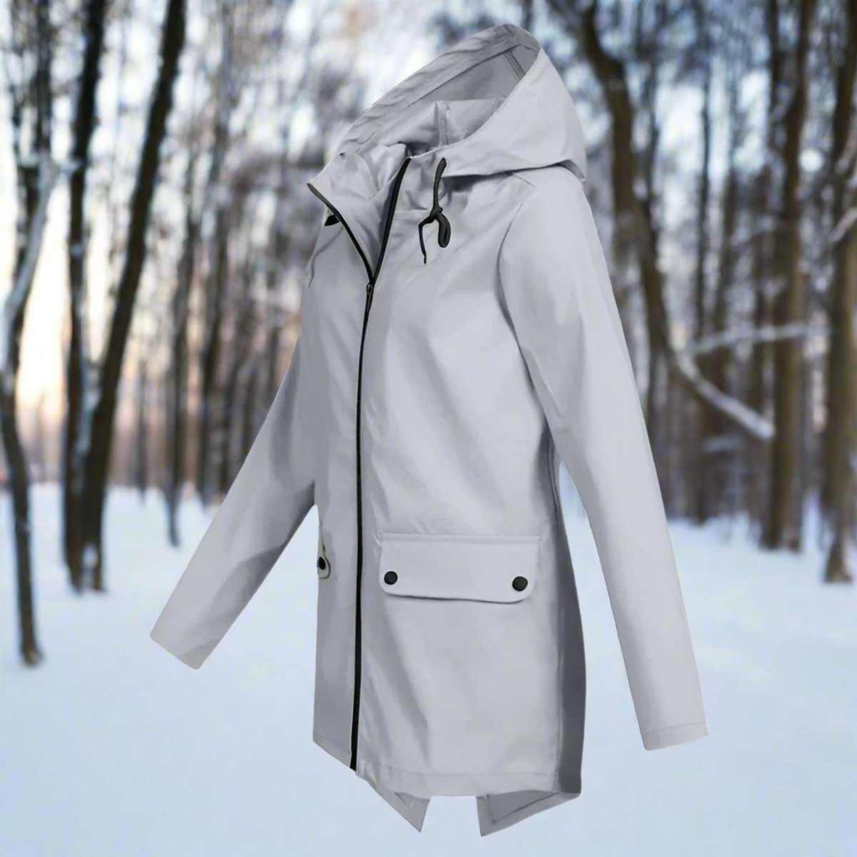 Maren - Women's Waterproof Hooded Rain Jacket Zip-up Longline - photo 7