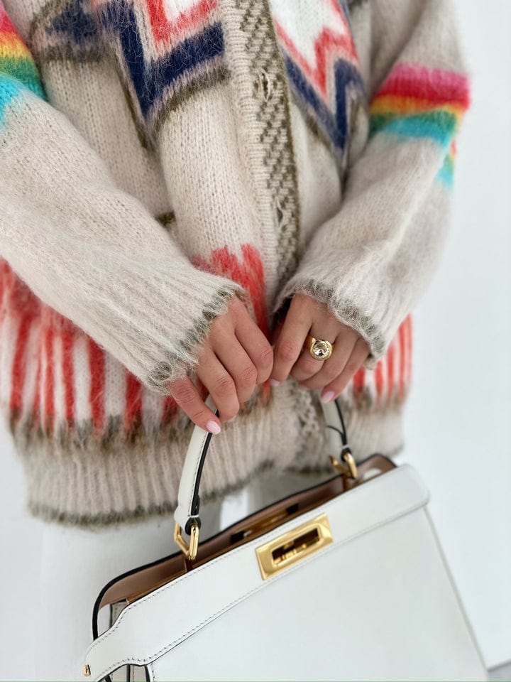 Marina - Women's Fringed Star Knit Cardigan - photo 2