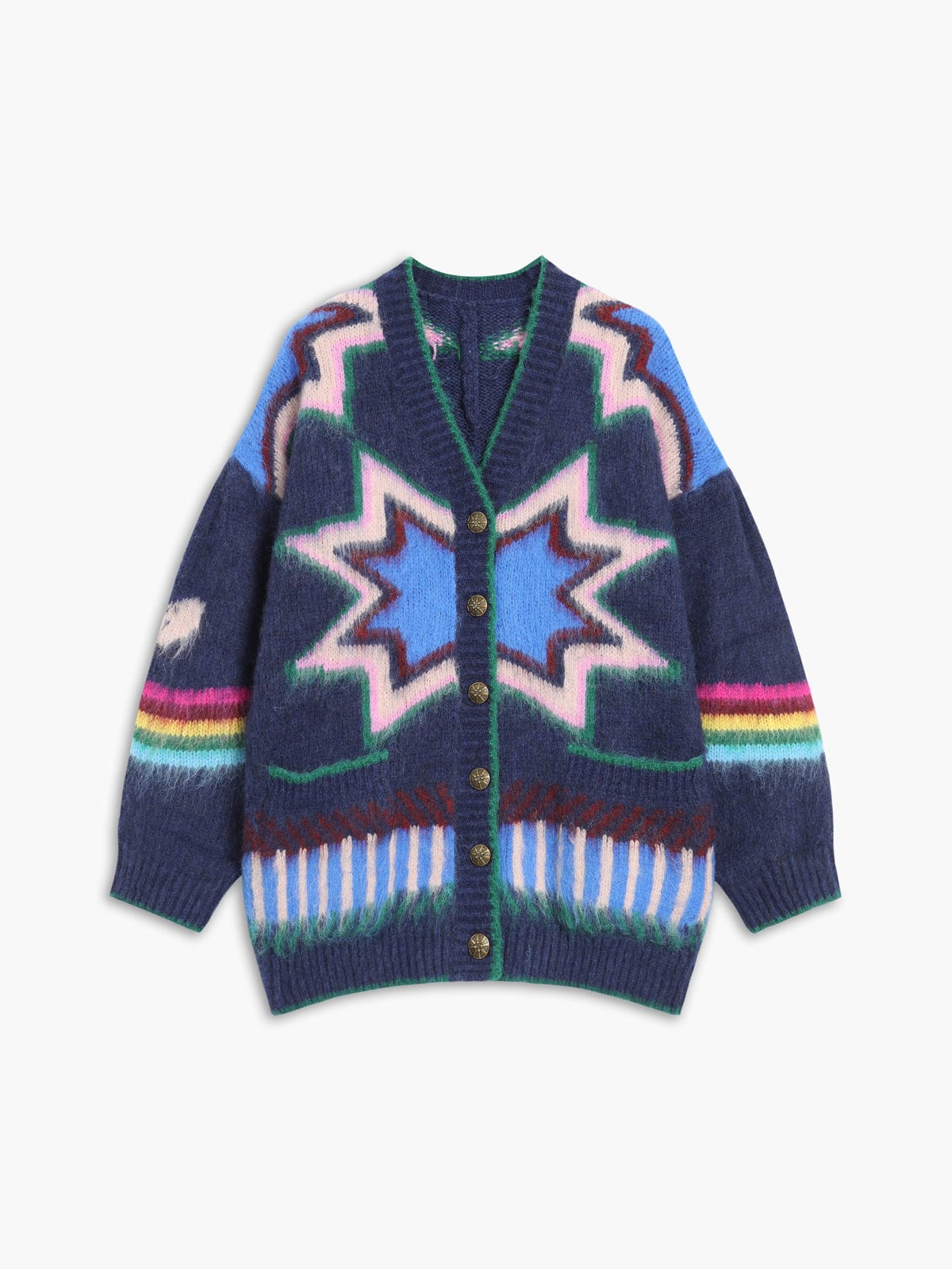 Marina - Women's Fringed Star Knit Cardigan - photo 9