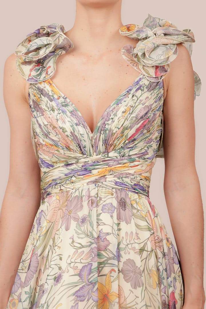Belinda - Women's Garden Romance Maxi Dress Elegant Floral Chiffon Formal Gown