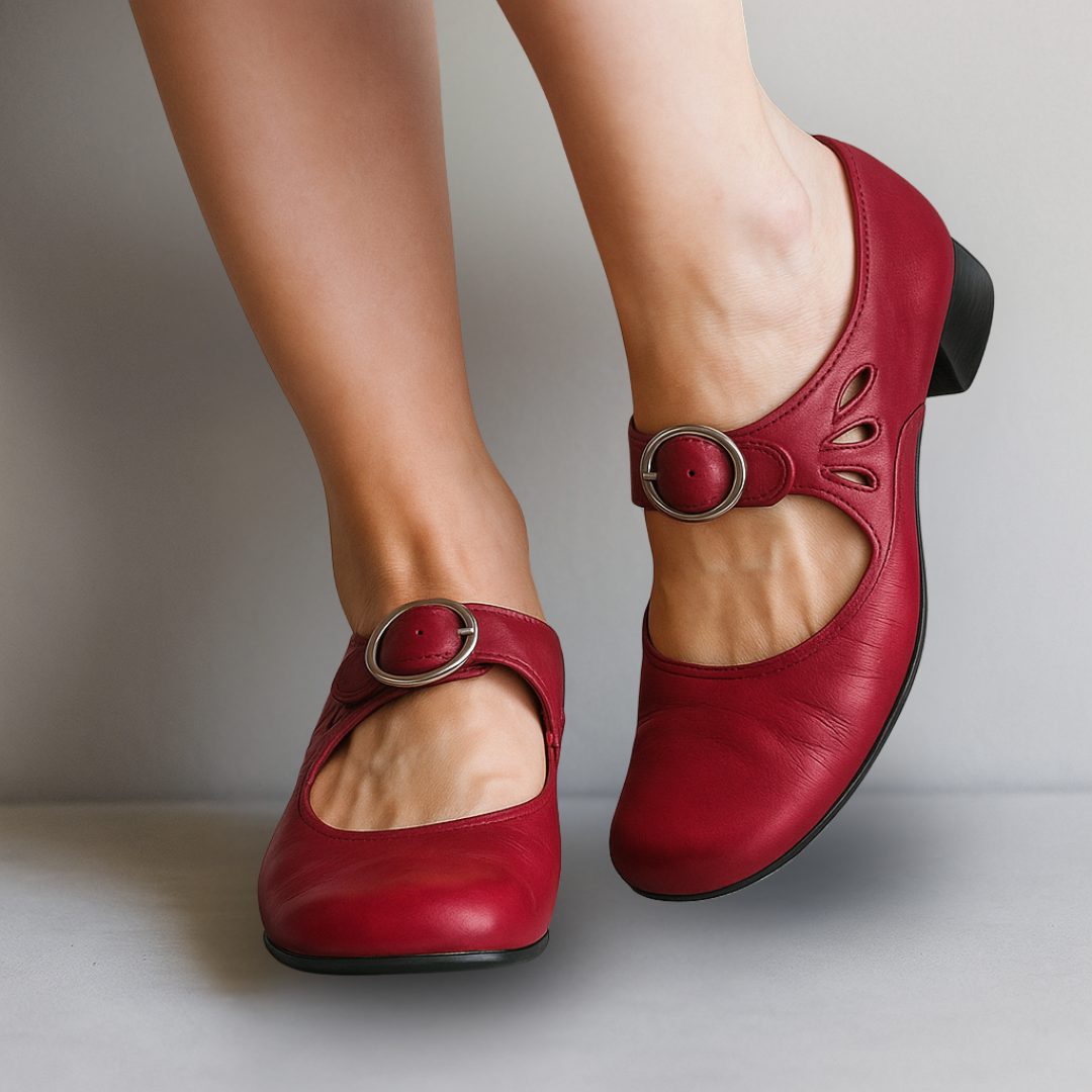 Women's Mary Jane Shoes with Block Heel and Ankle Strap