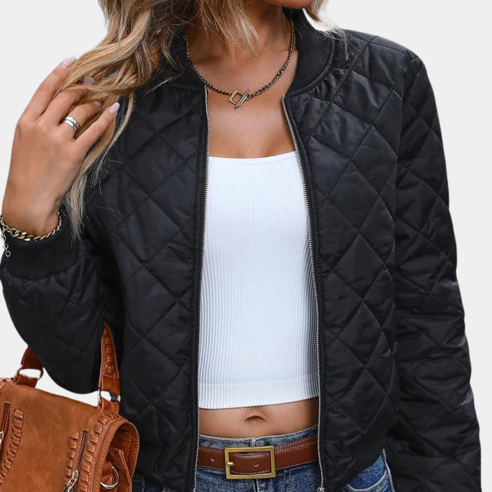 Maryann - Women's Quilted Bomber Jacket - photo 2