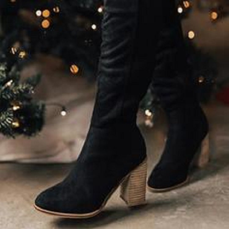 Meredith - Women's Knee High Block Heel Boots - photo 1