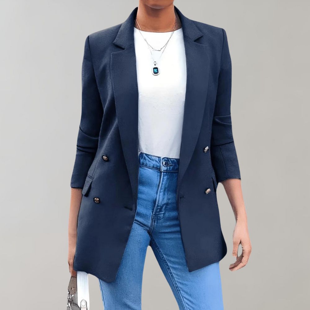 Milla - Women's Blazer with Notch Lapel and a Double-Breasted Front - photo 2
