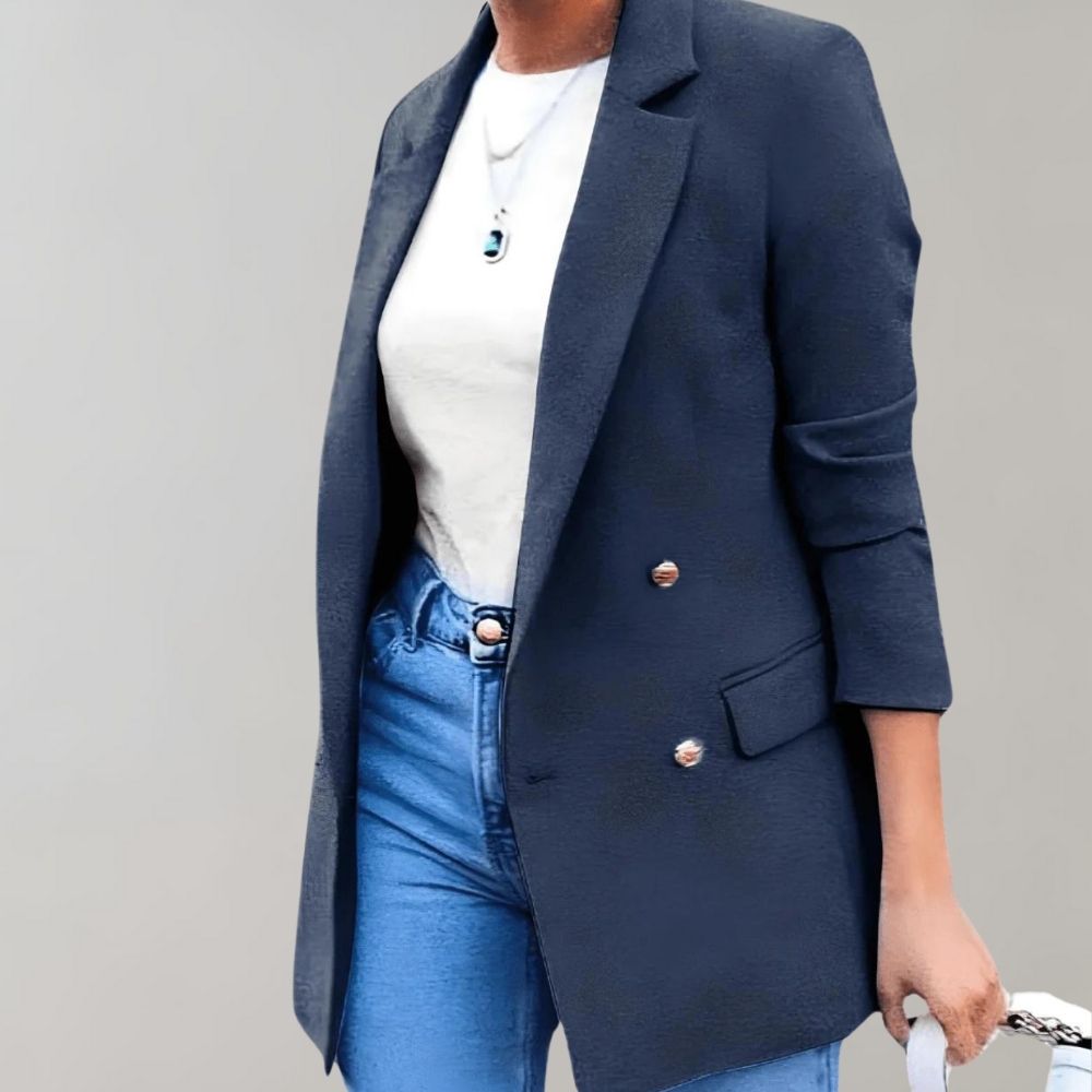 Milla - Women's Blazer with Notch Lapel and a Double-Breasted Front - photo 4