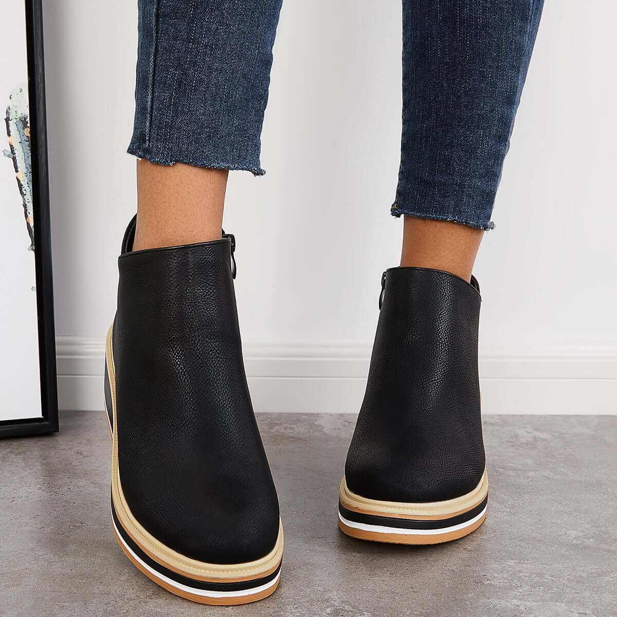 Mirabelle - Women's Ankle Boots with Zip Front - photo 1