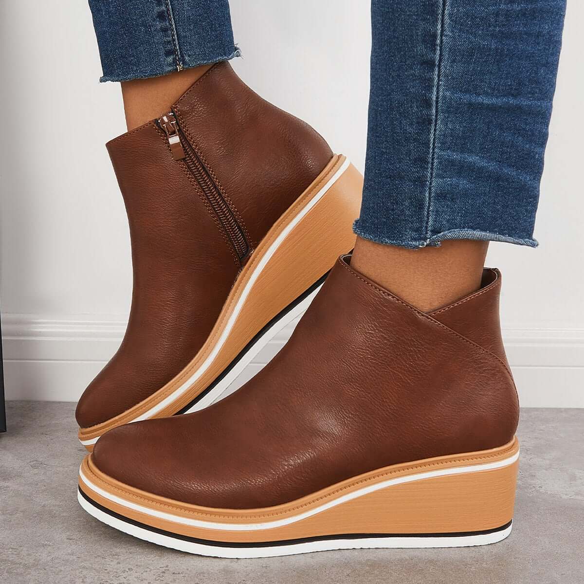 Mirabelle - Women's Ankle Boots with Zip Front - photo 5