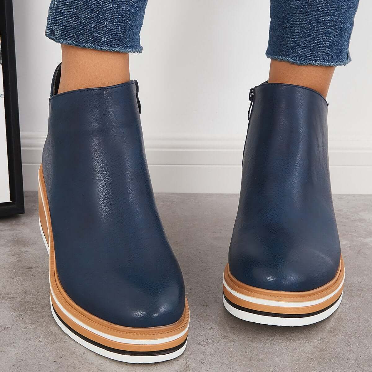 Mirabelle - Women's Ankle Boots with Zip Front - photo 6