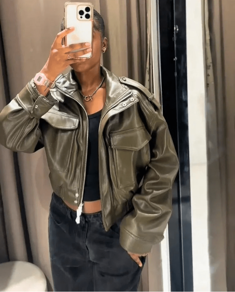 Mireille-Rae - Women's Bomber Jacket with Zip Front - photo 1
