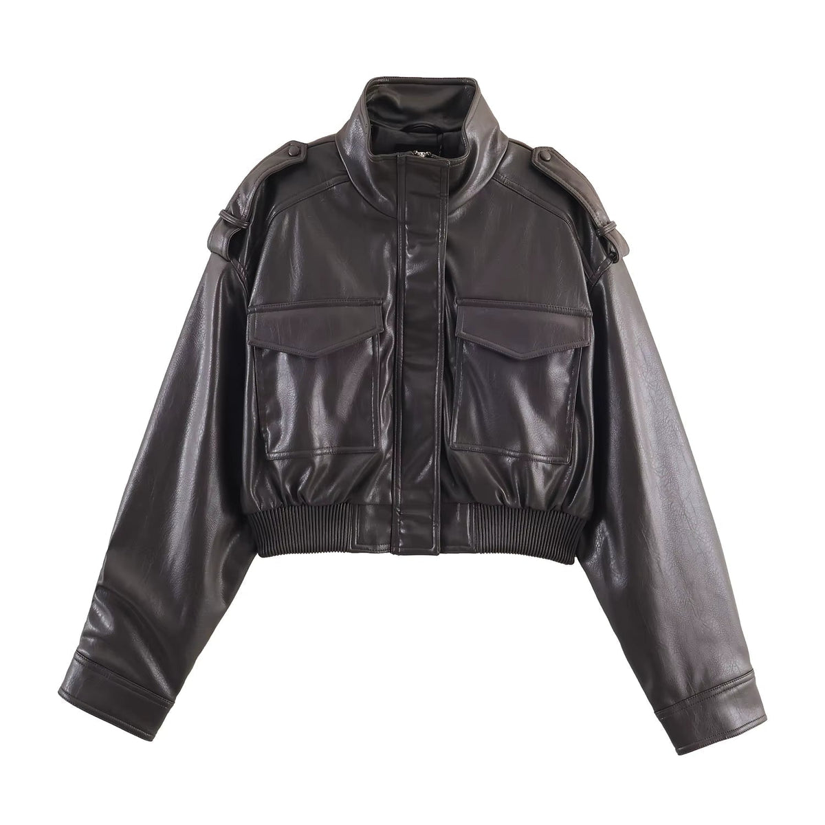 Mireille-Rae - Women's Bomber Jacket with Zip Front - photo 8