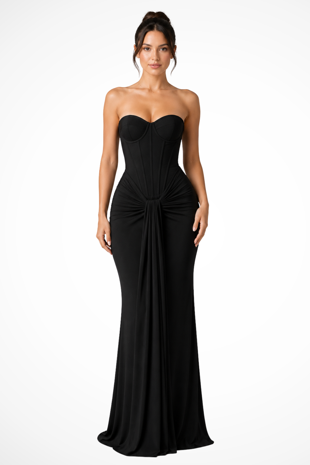 Mireille - Women's Lace Strapless Corset Mermaid Maxi Dress - photo 1