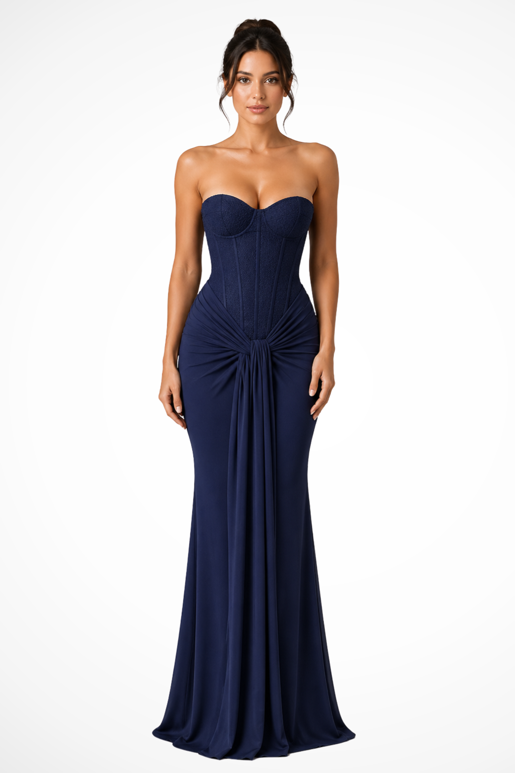 Mireille - Women's Lace Strapless Corset Mermaid Maxi Dress - photo 8