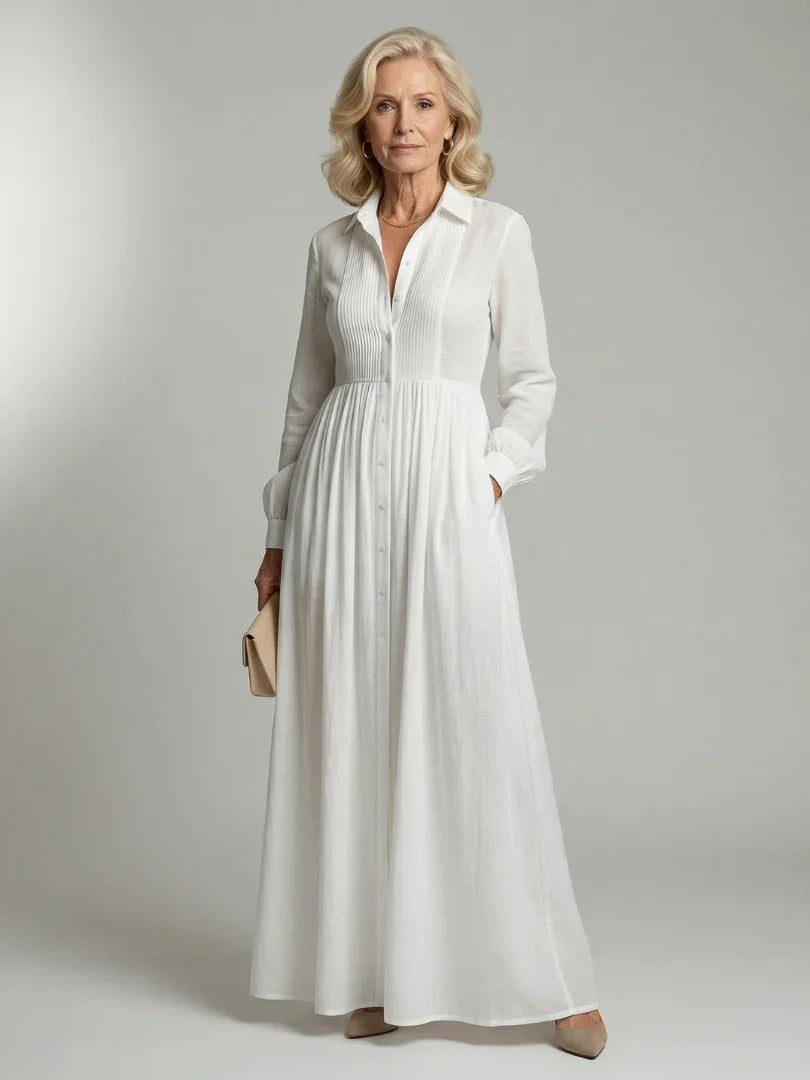 Miriam - Women's Relaxed Dress with Ruching - photo 1
