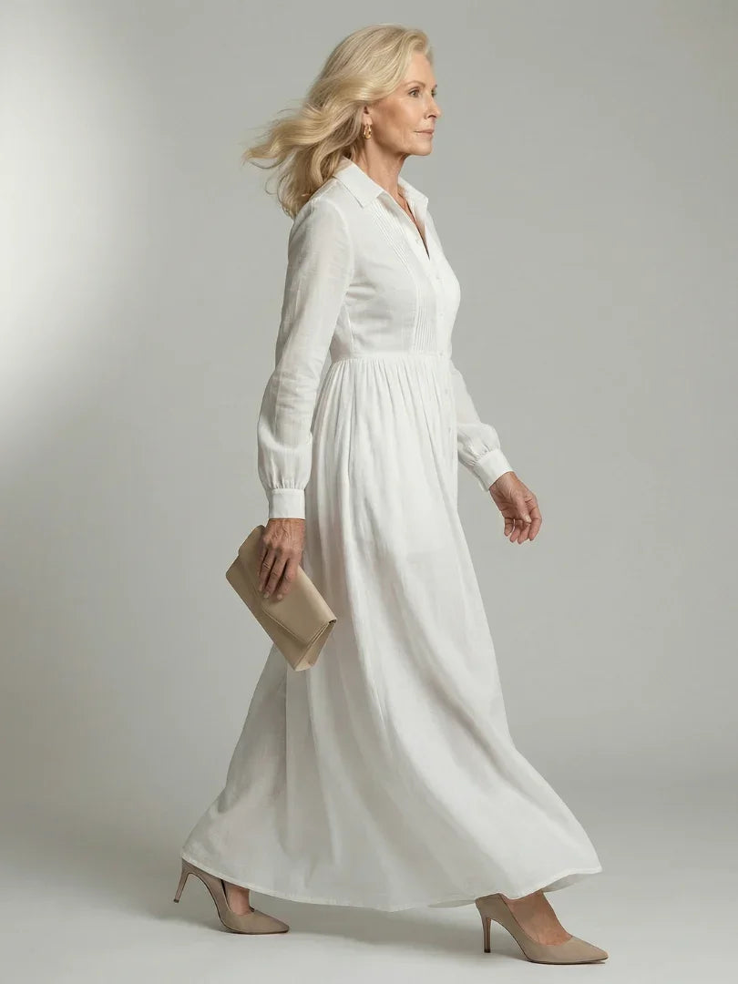 Miriam - Women's Relaxed Dress with Ruching - photo 2