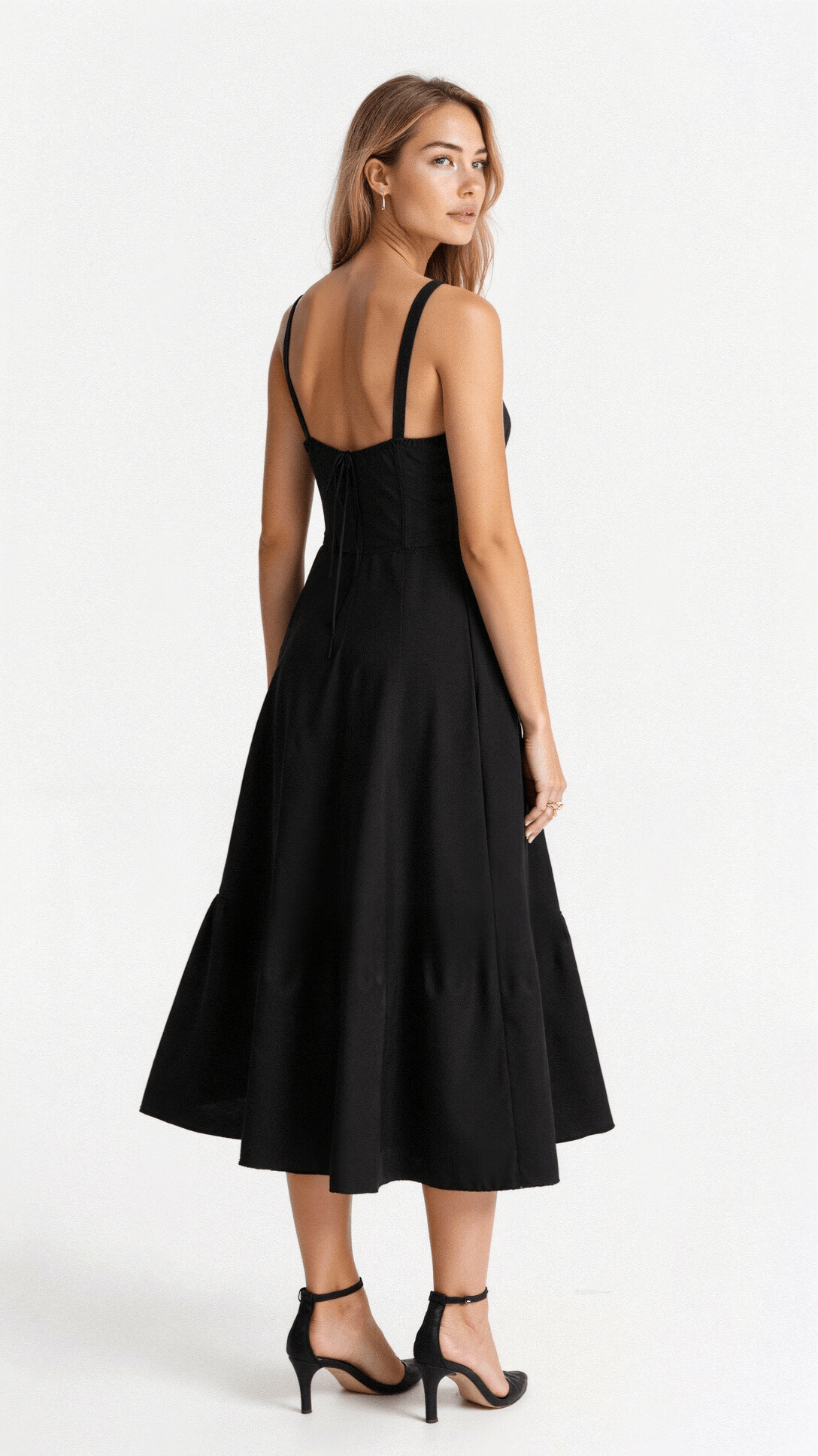 Vestido midi amarillo de corte holgado para mujer, ideal para el uso diario