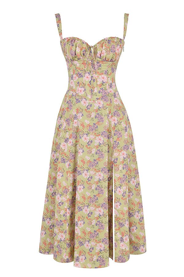 Vestido midi amarillo de corte holgado para mujer, ideal para el uso diario
