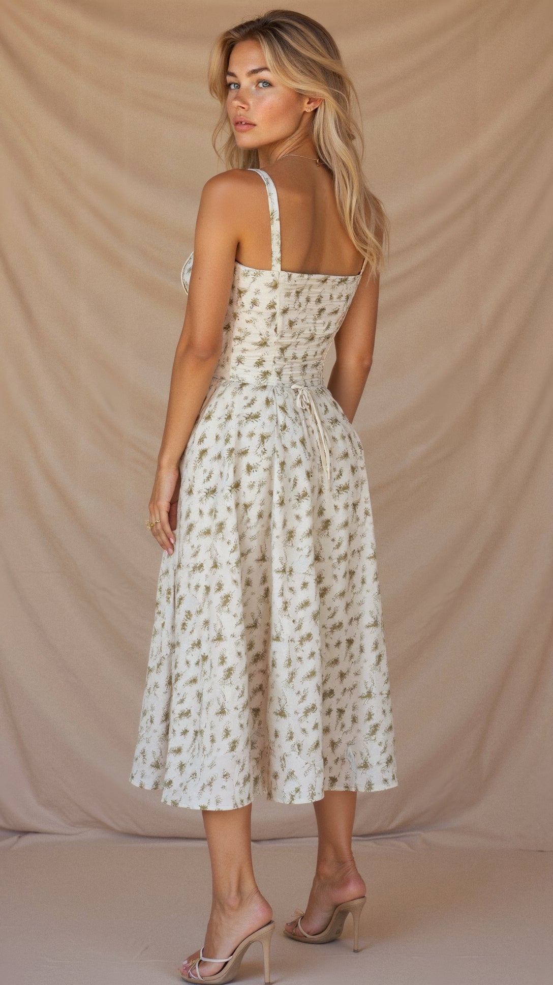 Vestido midi amarillo de corte holgado para mujer, ideal para el uso diario