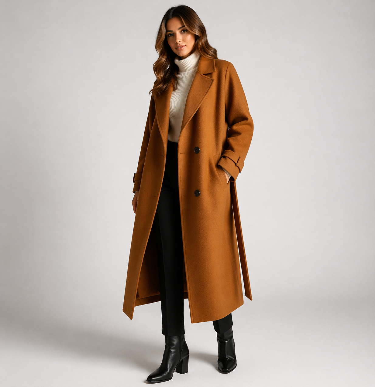 Nelda - Women's Coat with Double-Breasted Front - photo 3
