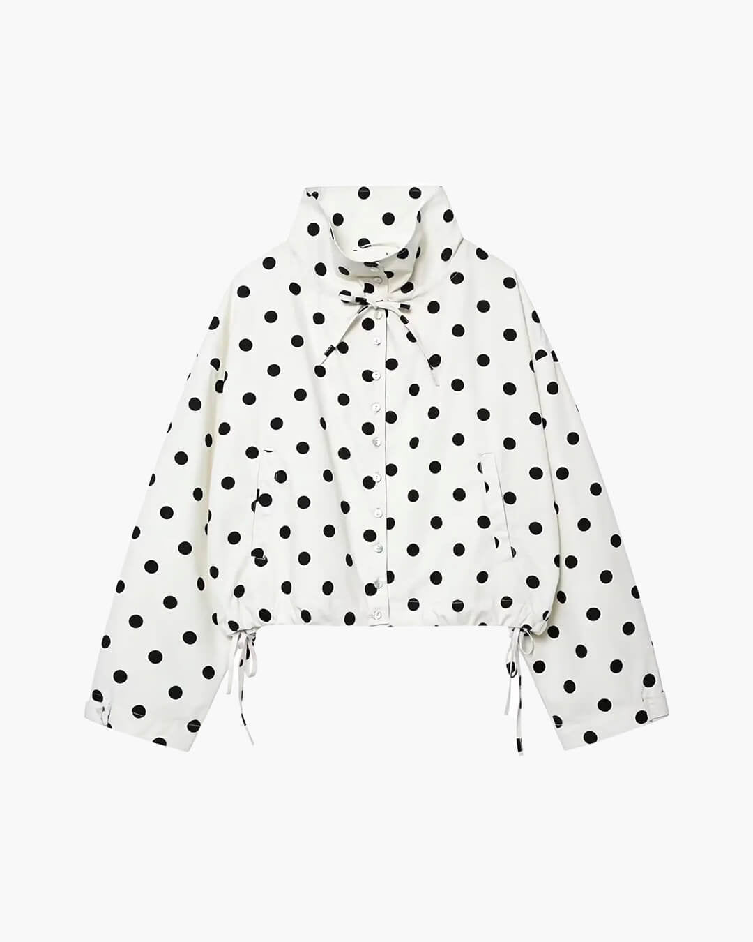 Nell - Women's Jacket in Polka Dot Print with Collar - photo 5