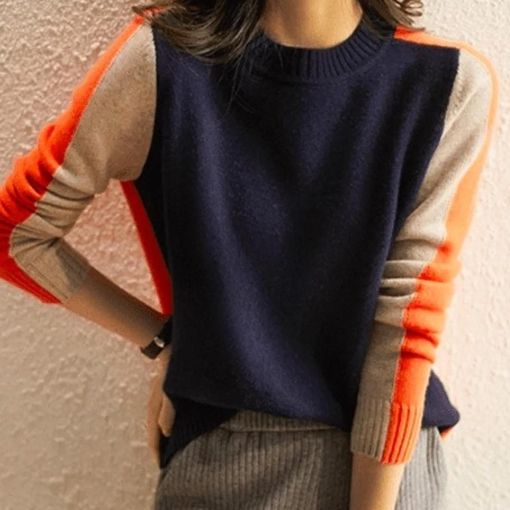 Nina - Women's Colour Block Knit Sweater - photo 1