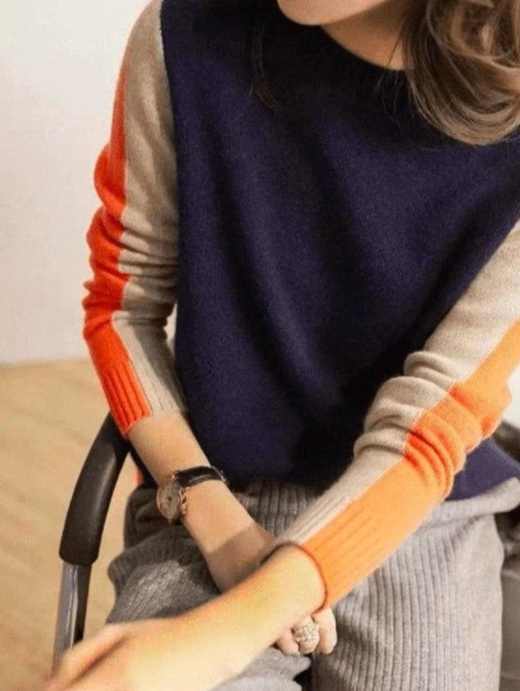 Nina - Women's Colour Block Knit Sweater - photo 2