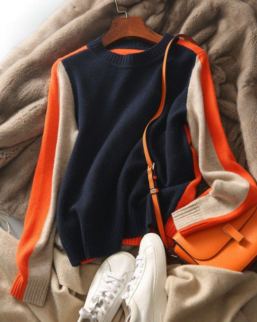 Nina - Women's Colour Block Knit Sweater - photo 4