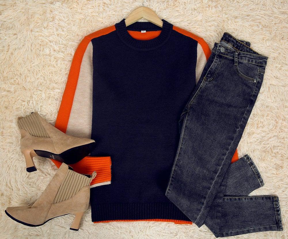 Nina - Women's Colour Block Knit Sweater - photo 9