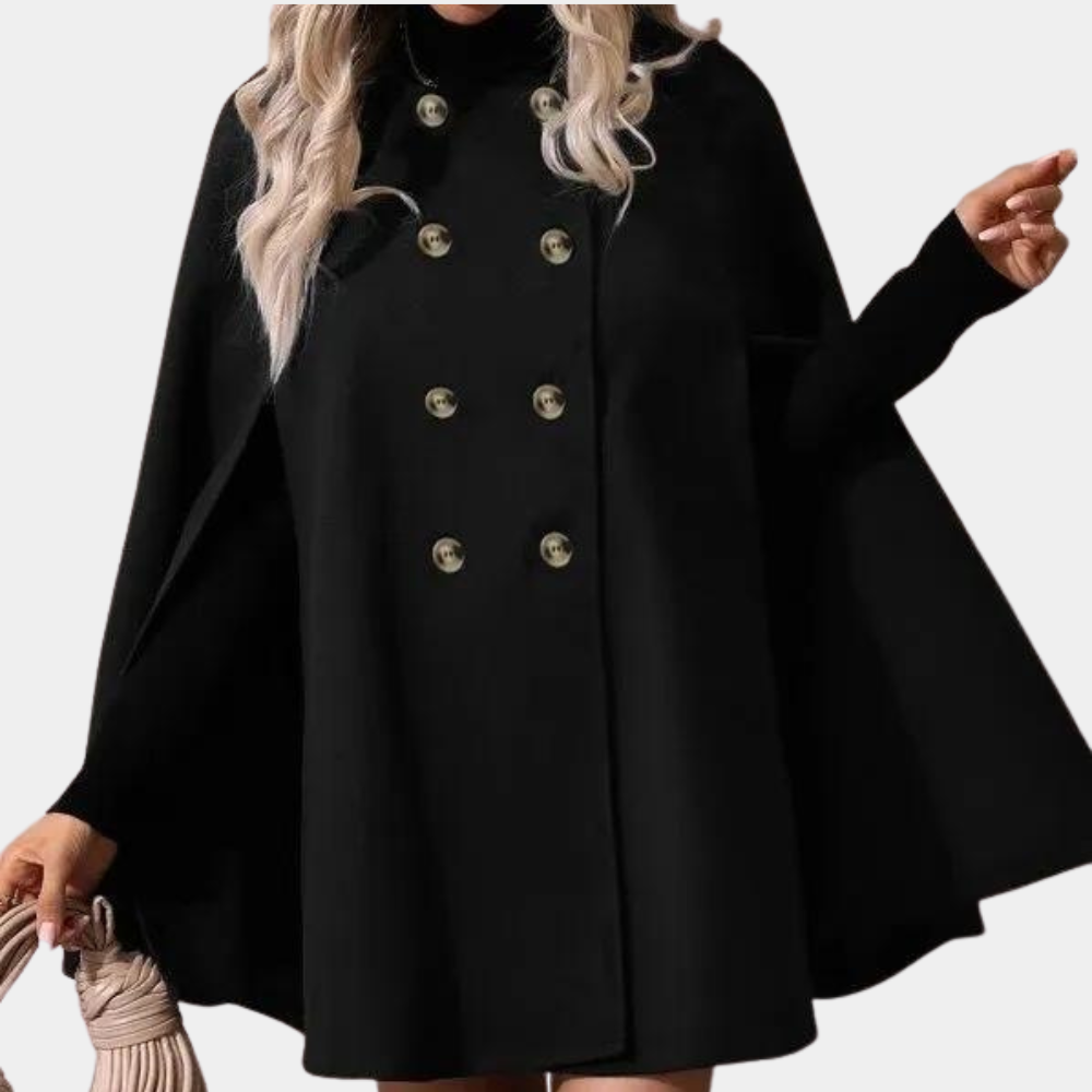 Nyla - Women's Flowing Cape with Button Front - photo 1