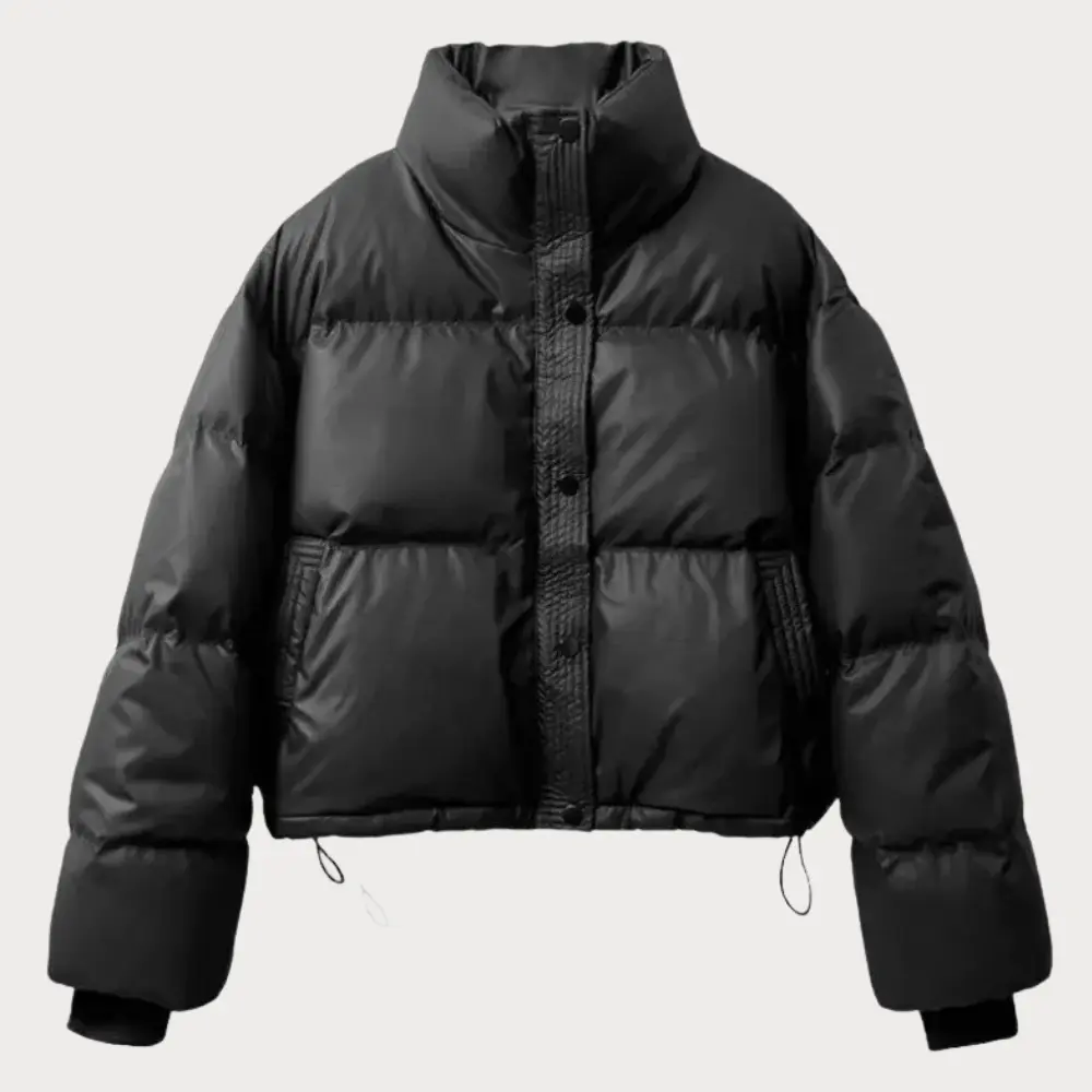 Orinthia - Women's Cropped Puffer Jacket with Stand Collar - photo 5
