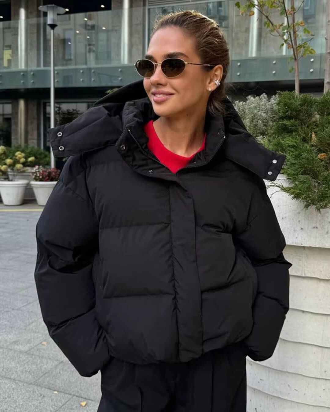 Paige - Women's Puffer Jacket with Hood - photo 2
