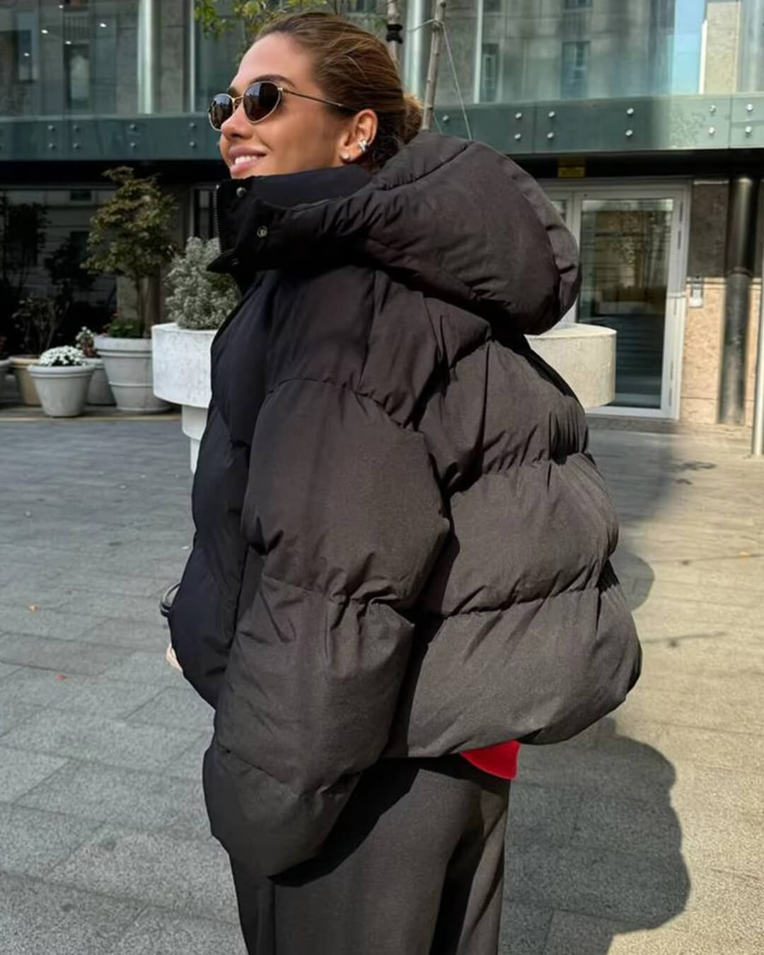 Paige - Women's Puffer Jacket with Hood - photo 4